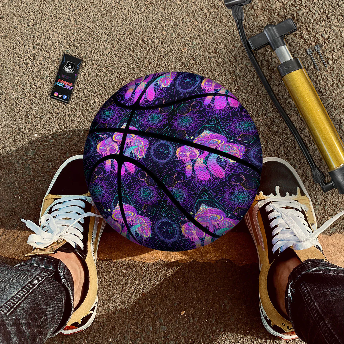 Mushroom Psychedelic Print Pattern Basketball - Image 2