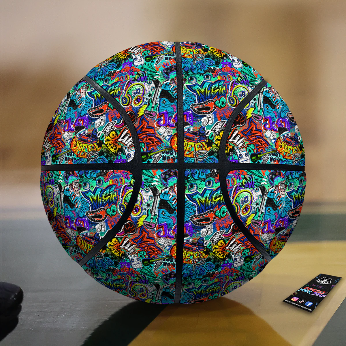 Music Abstract Print Pattern Basketball