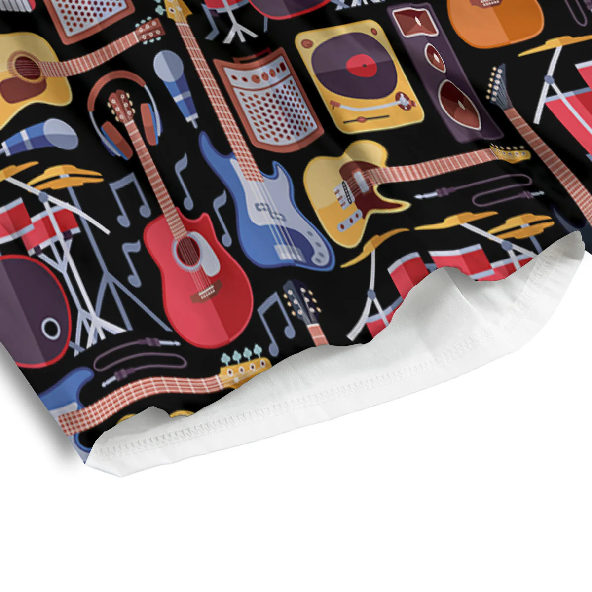 Music Instruments Print Pattern Men's Athletic Shorts - Image 4