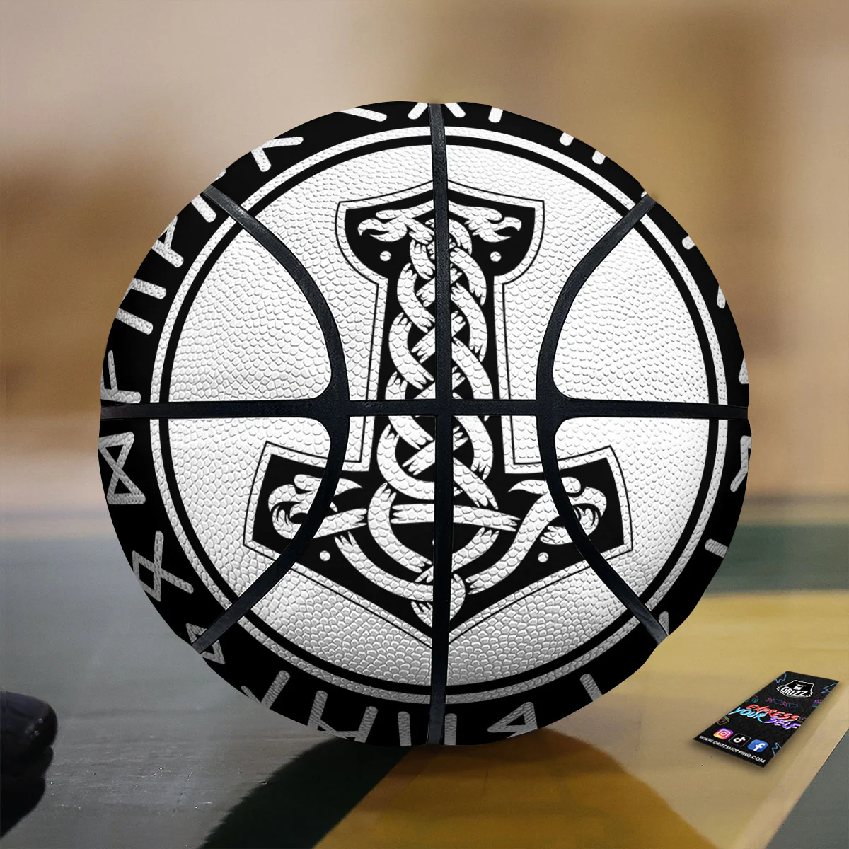 Mythology Mjolnir Norse Print Basketball