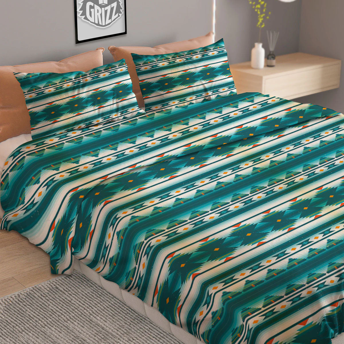 Native American Ethnic Print Pattern Duvet Cover Bedding Set - Image 2