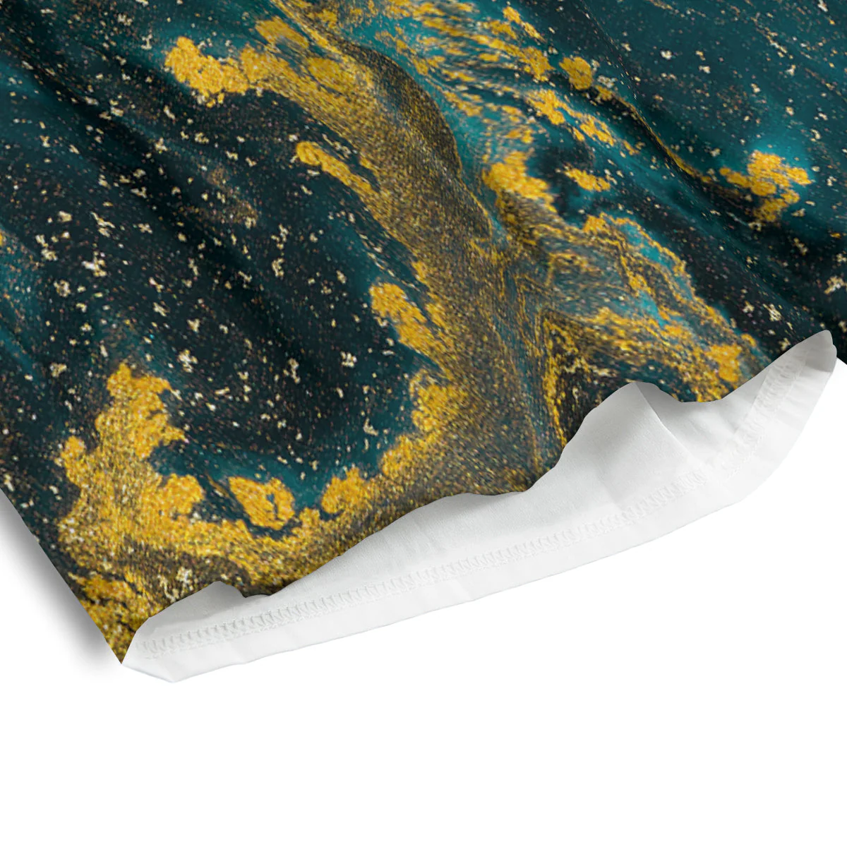 Natural Luxury Blue And Gold Marble Print Men's Athletic Shorts - Image 4