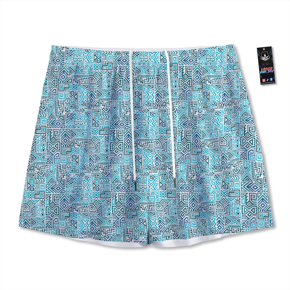 Navajo Ancient Geometric Print Mesh Shorts