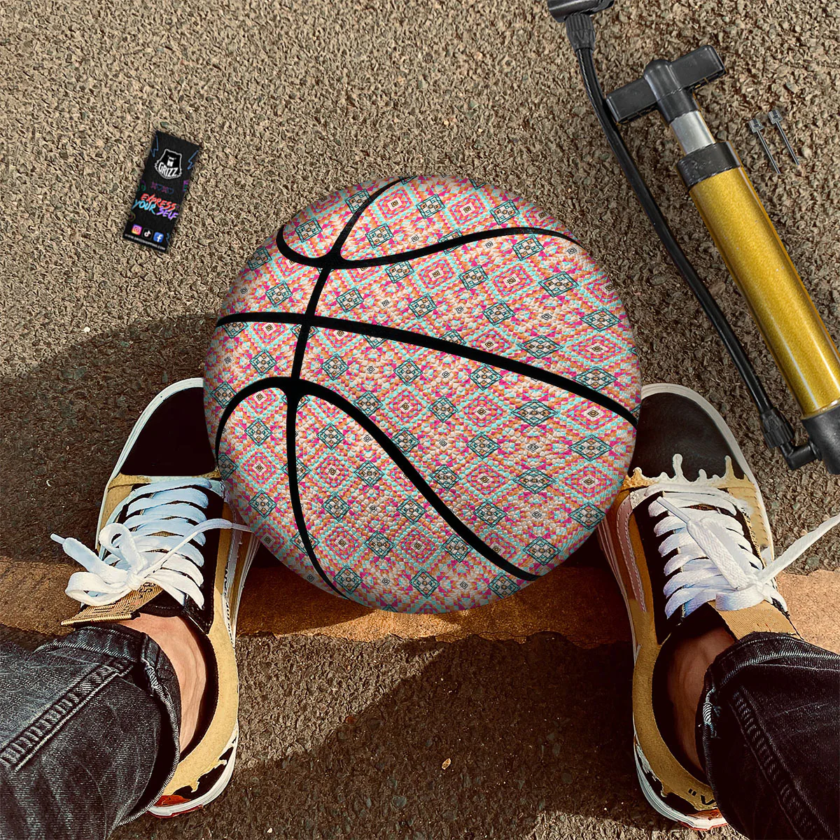 Navajo Geometric Native Print Basketball - Image 2