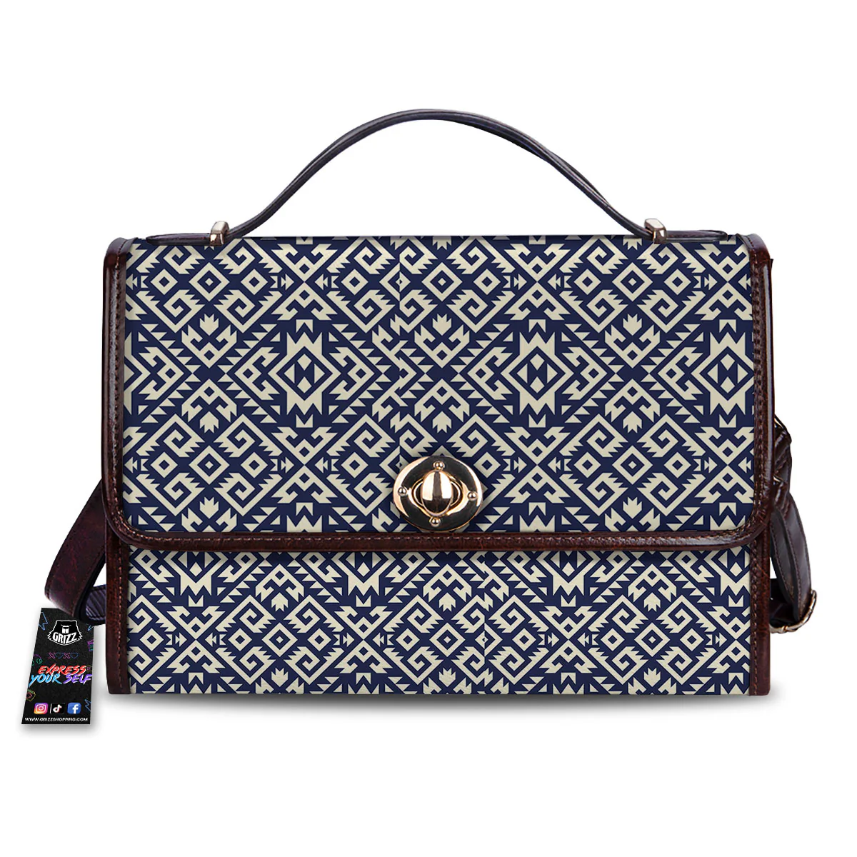 Navajo Native Indian Print Pattern Women's Satchel Bag