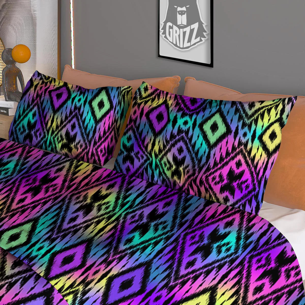 Navajo Triangle Ethnic Print Pattern Duvet Cover Bedding Set - Image 3
