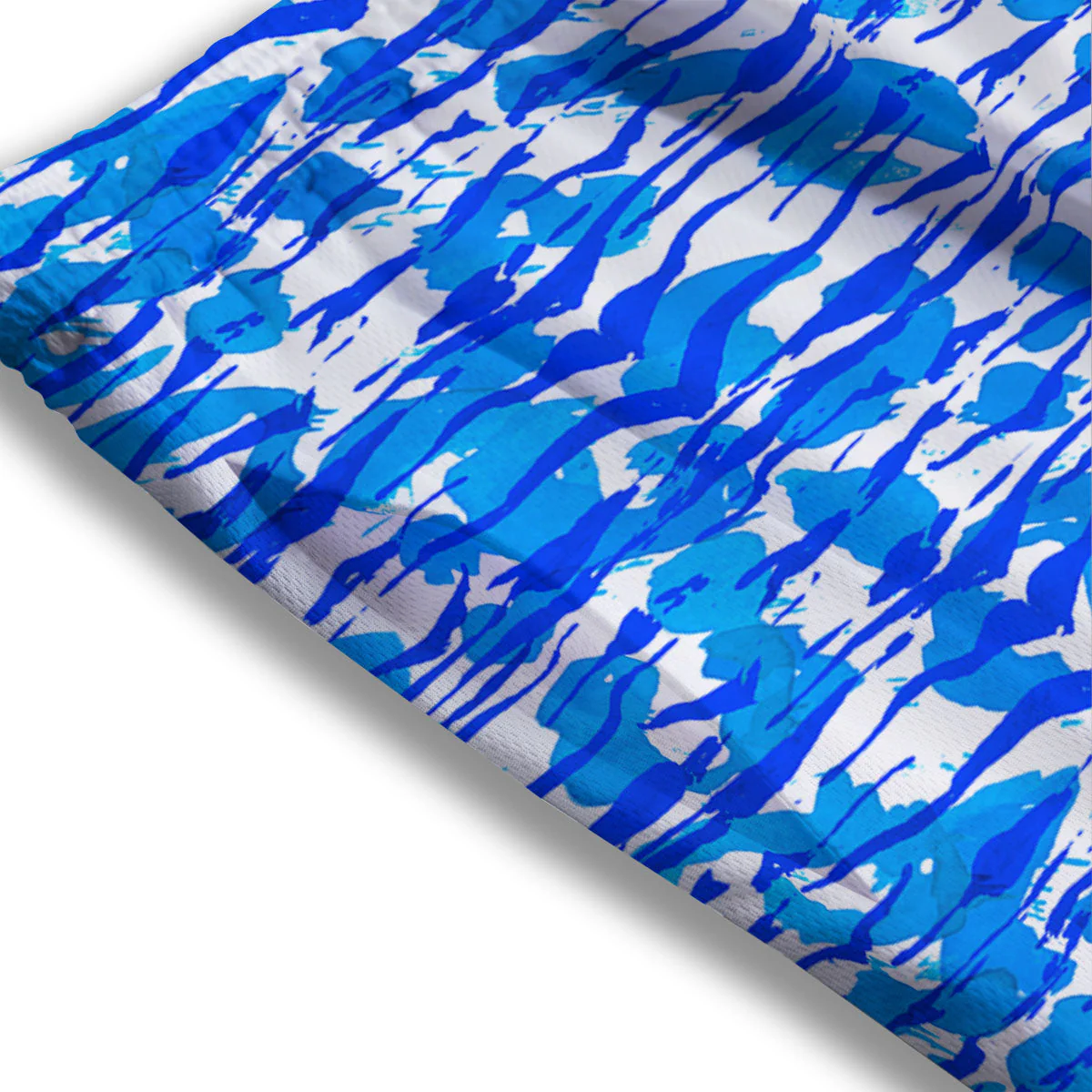 Navy Tiger Stripe Camouflage Seamless Print Pattern Mesh Shorts - Image 3
