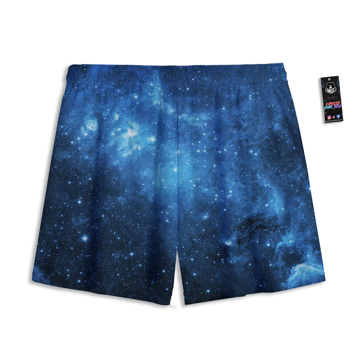 Nebula Galaxy Space Blue Light Print Mesh Shorts - Image 2