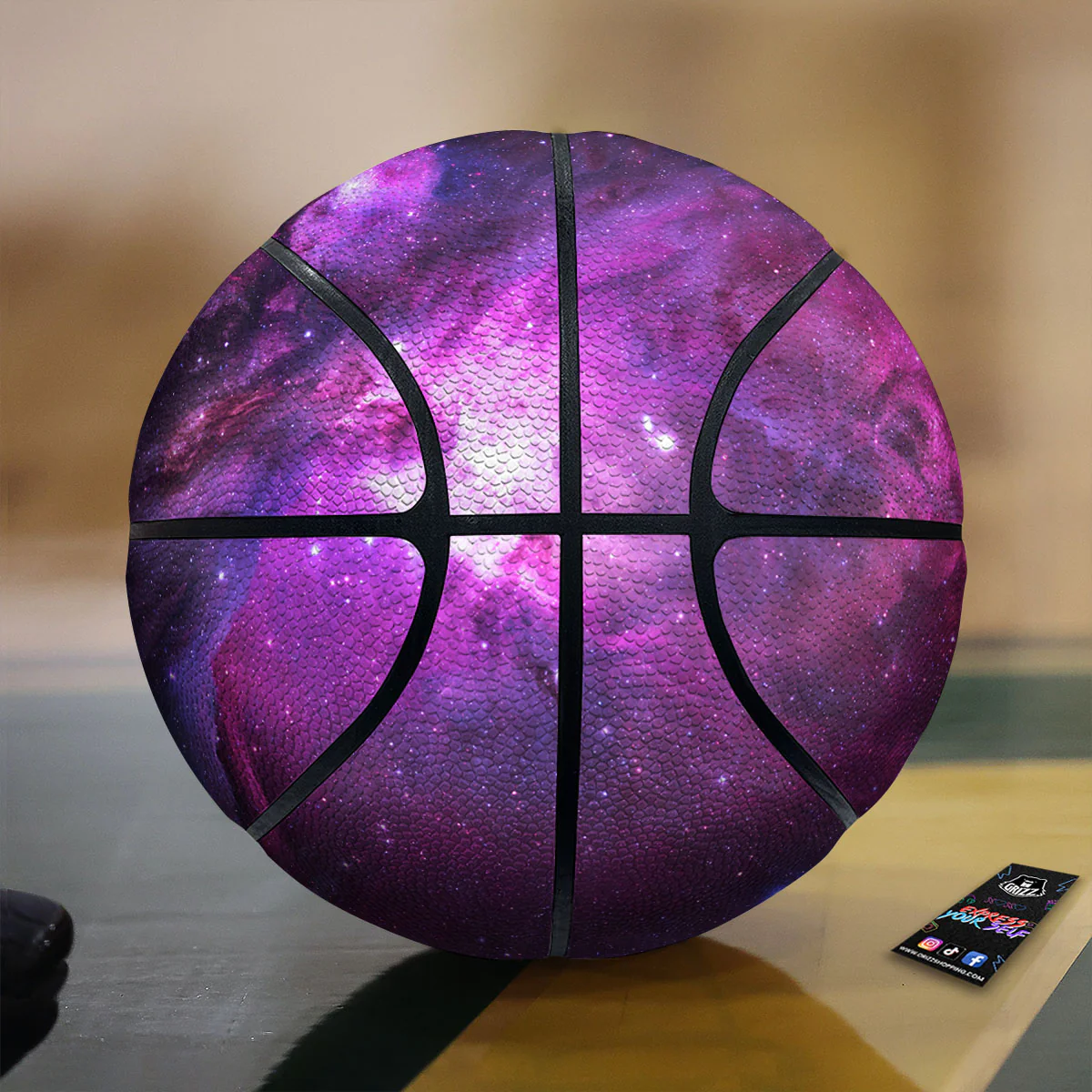 Nebula Galaxy Space Purple Stars Print Basketball