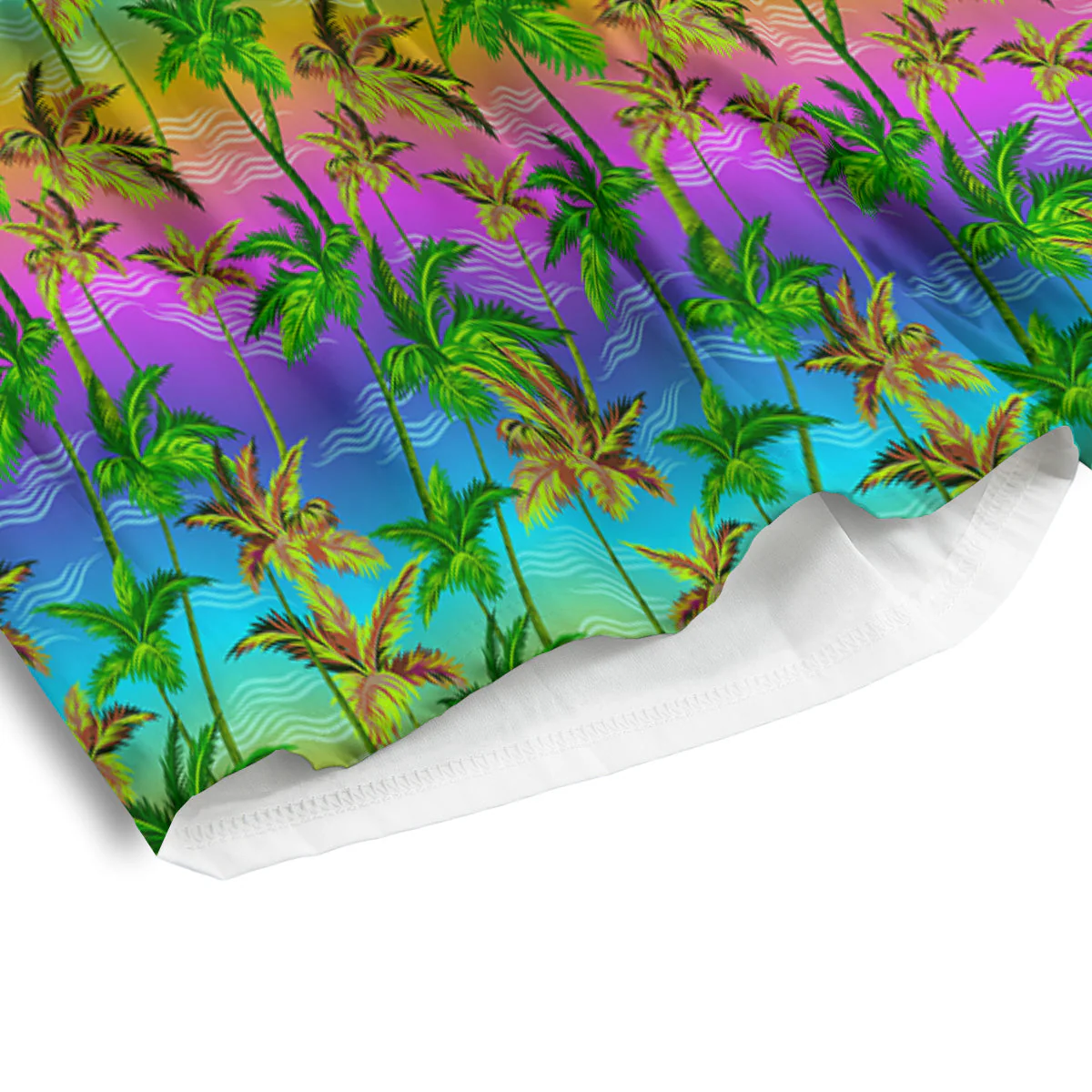 Neon Palm Tree Print Pattern Men's Athletic Shorts - Image 4