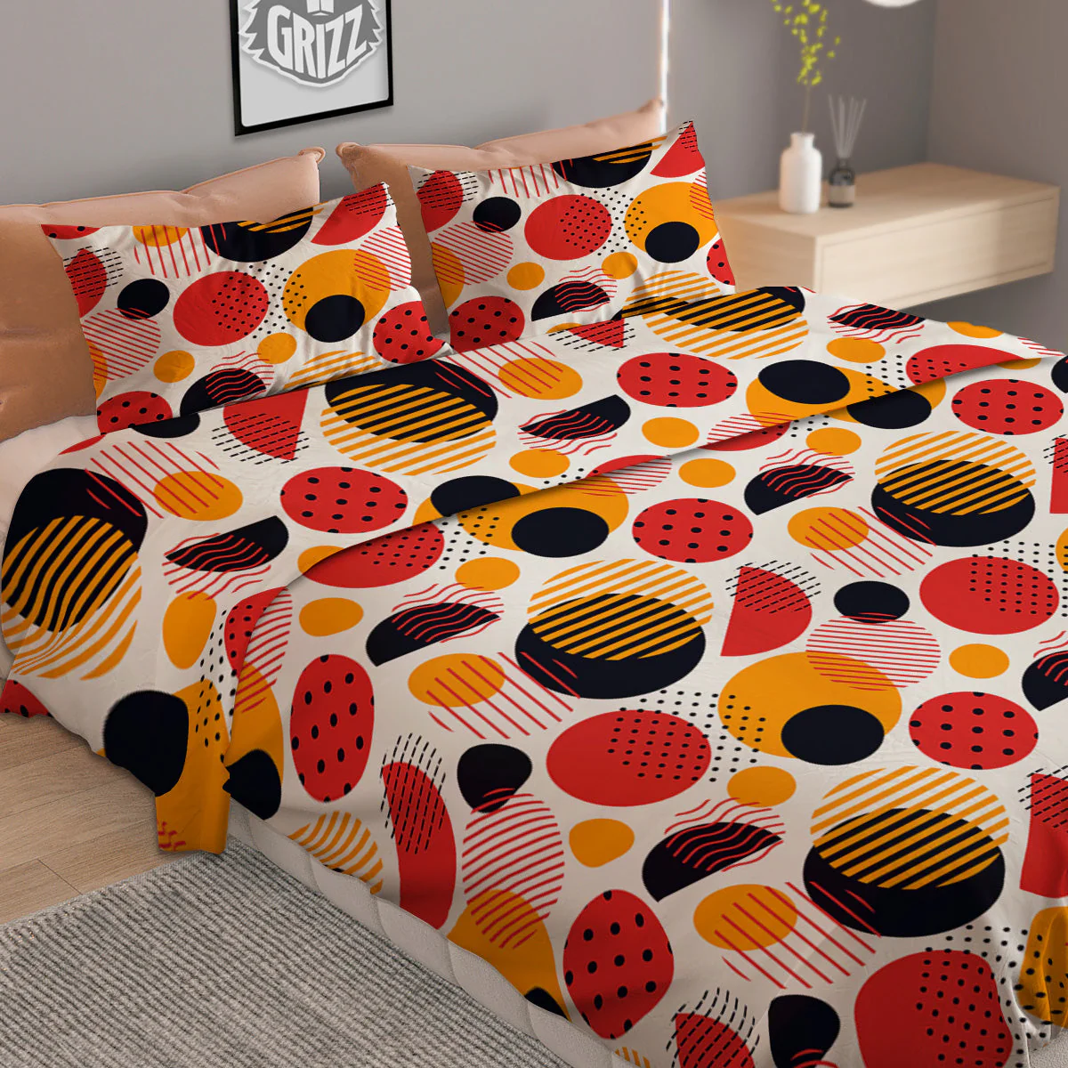 New Style Polka Dot Ornaments Print Pattern Duvet Cover Bedding Set - Image 2