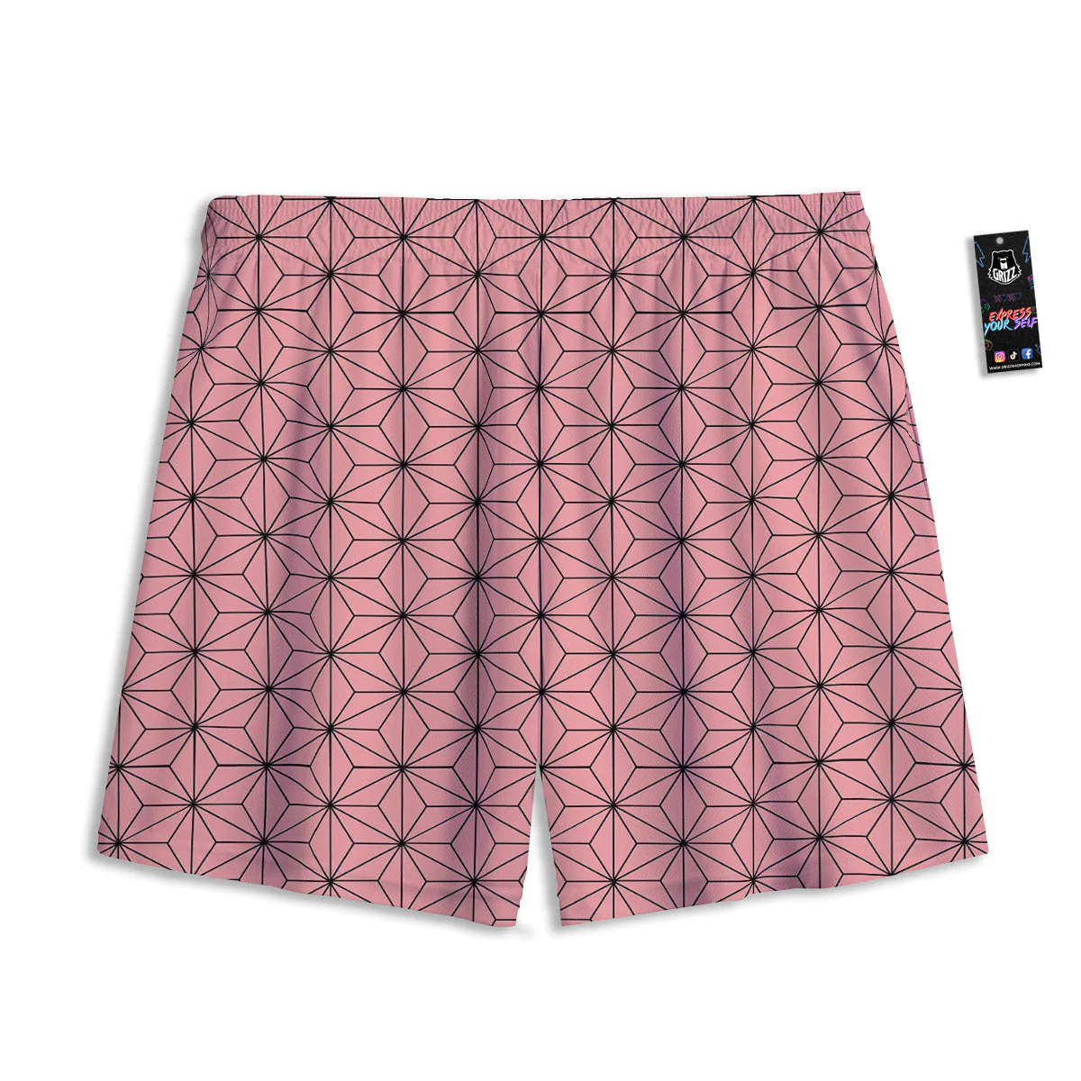 Nezuko Print Pattern Mesh Shorts - Image 2
