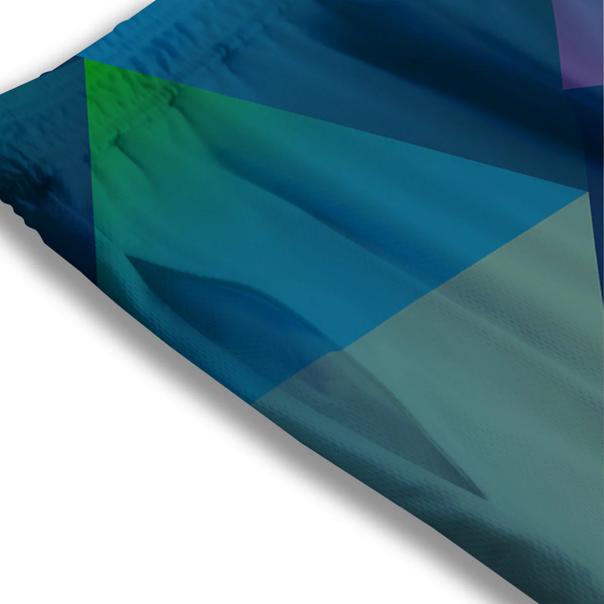 Northern Lights Geometric Polygonal Print Mesh Shorts - Image 3