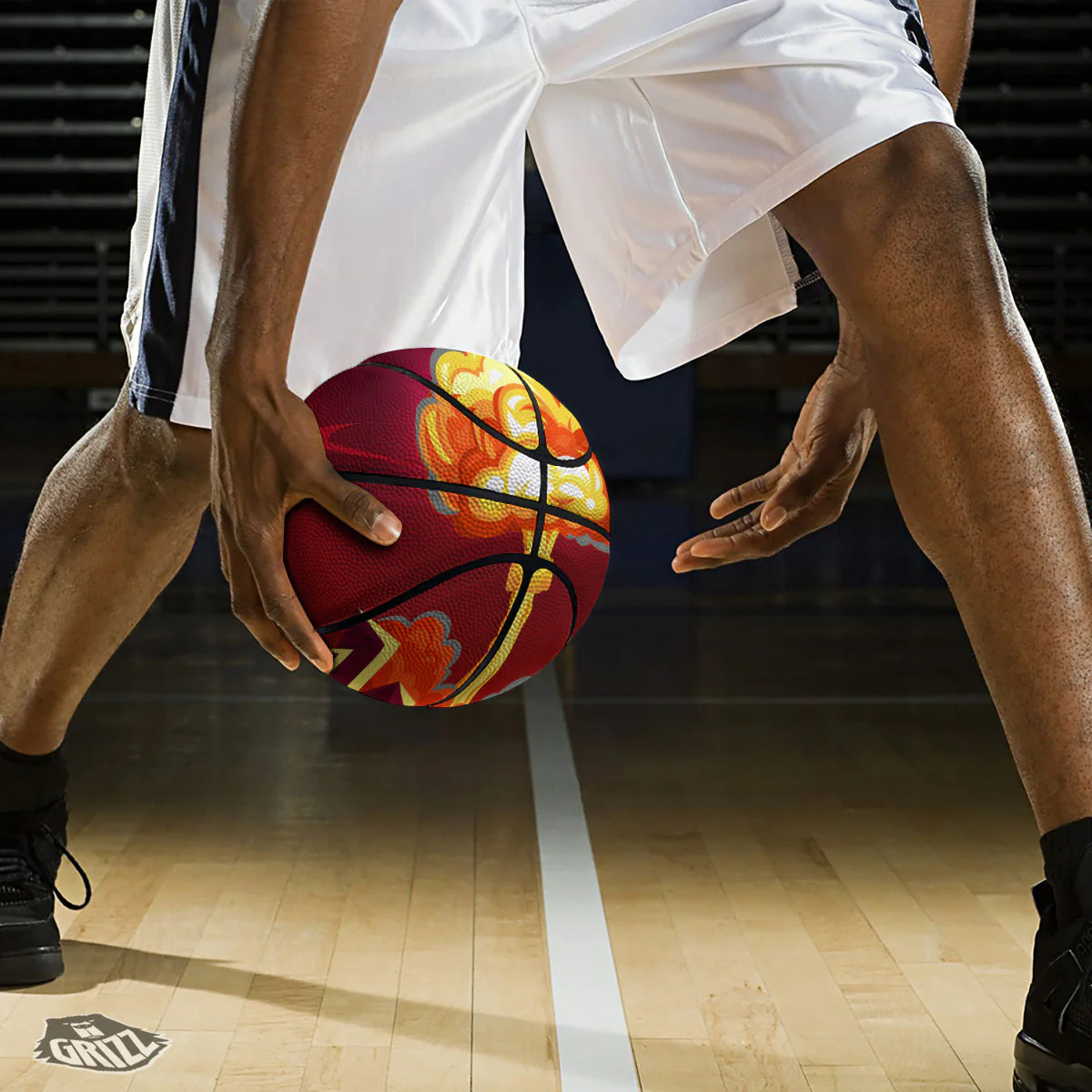 Nuclear Explosion In City Print Basketball - Image 3