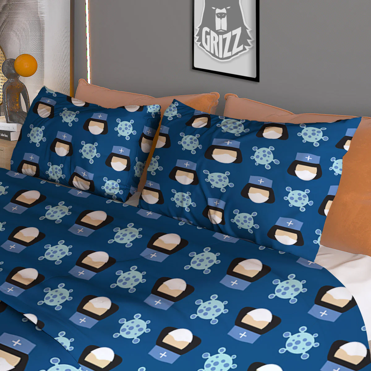Nurse Cute Cartoon Print Pattern Duvet Cover Bedding Set - Image 3