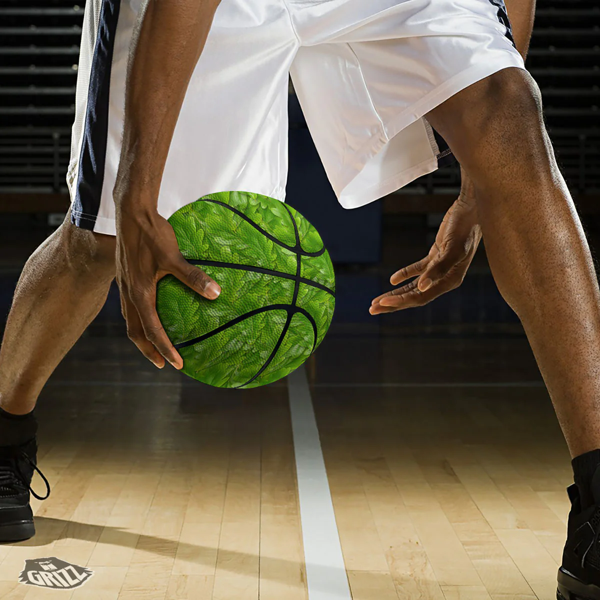 Oak Leaf Green Print Basketball - Image 3