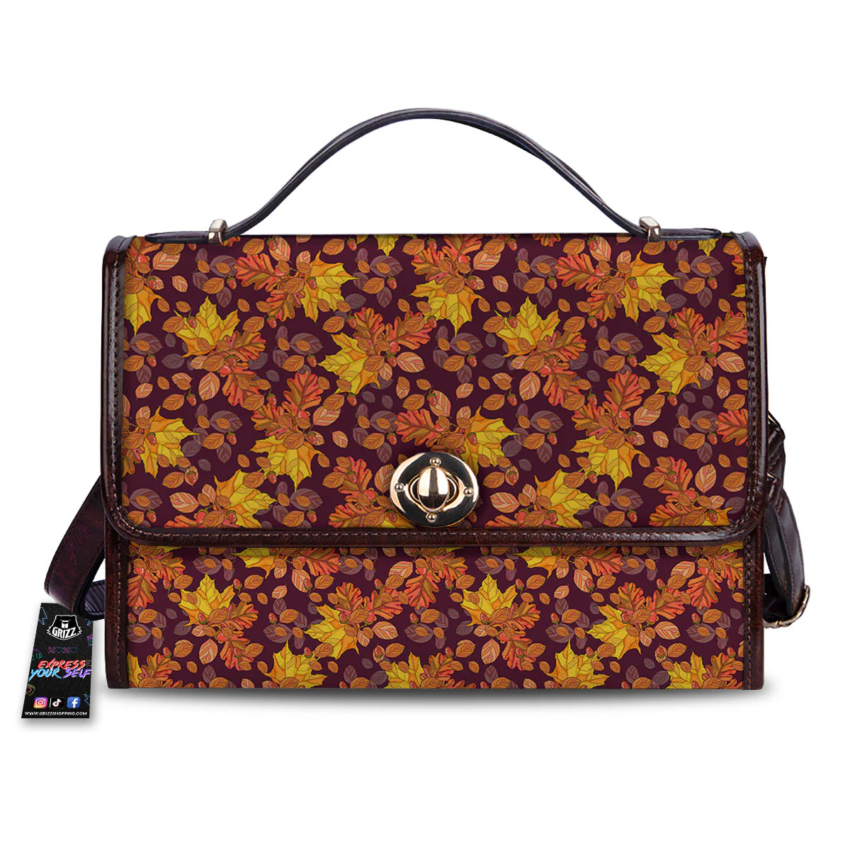 Oak Maple Print Pattern Women's Satchel Bag
