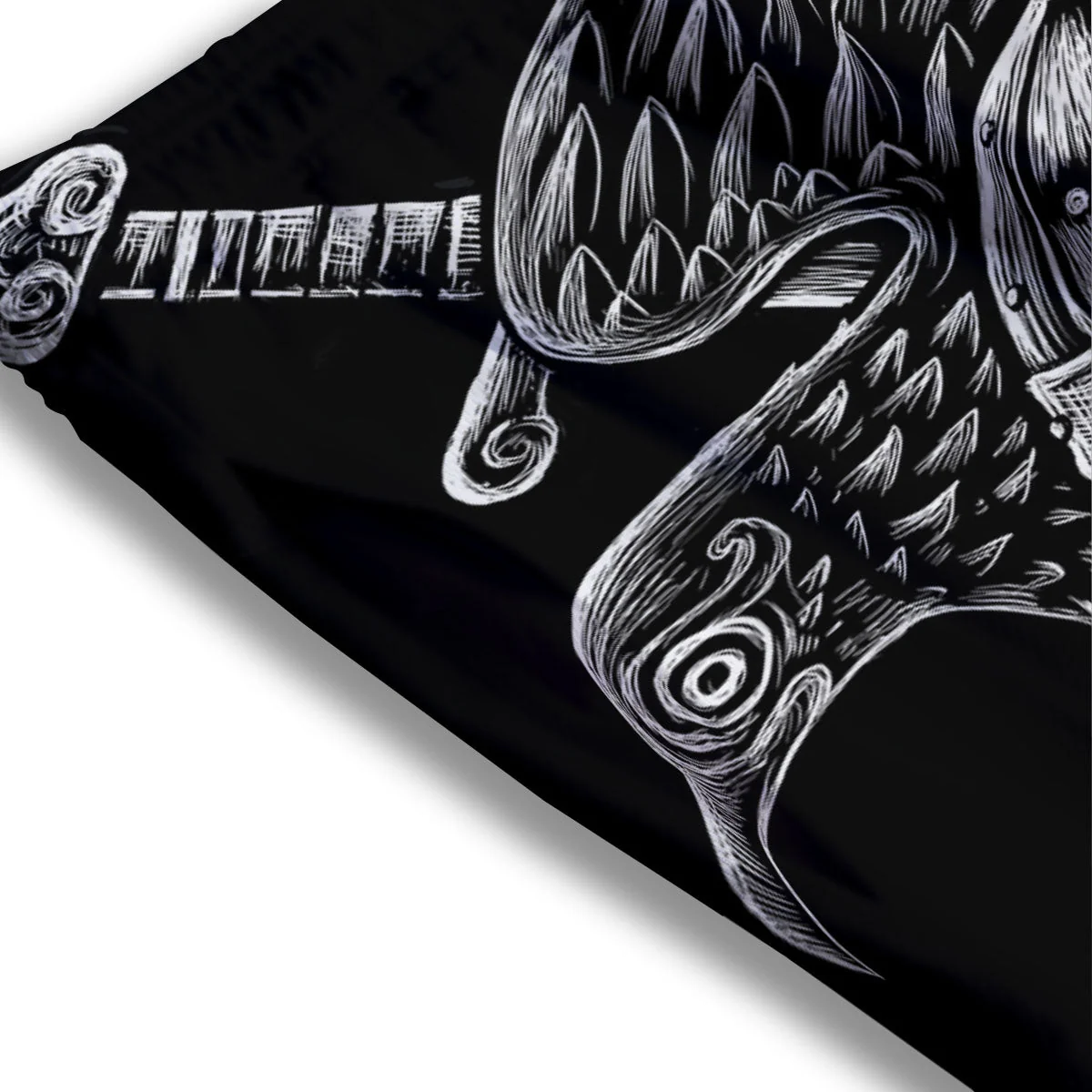 Odin With Crows White And Black Print Mesh Shorts - Image 3