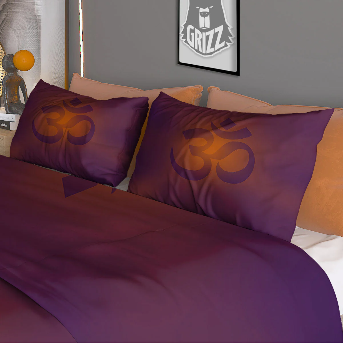 Om Mantra Print Duvet Cover Bedding Set - Image 3