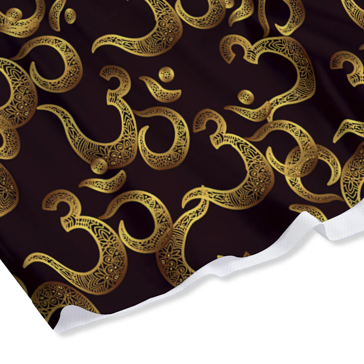 Om Sign Print Pattern Mesh Shorts - Image 4
