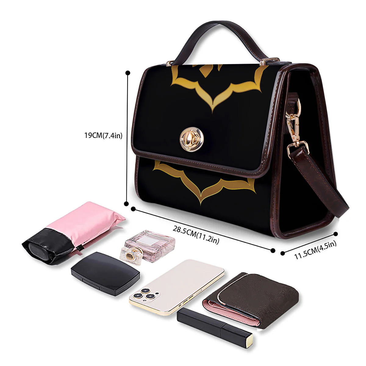 Om Sign Print Women's Satchel Bag - Image 4