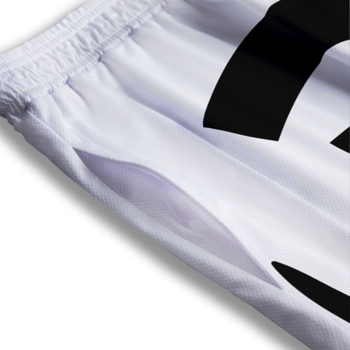 Om White And Black Print Mesh Shorts - Image 3