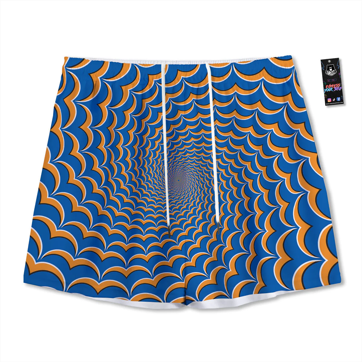Optical Illusion Blue Expansion Moving Mesh Shorts