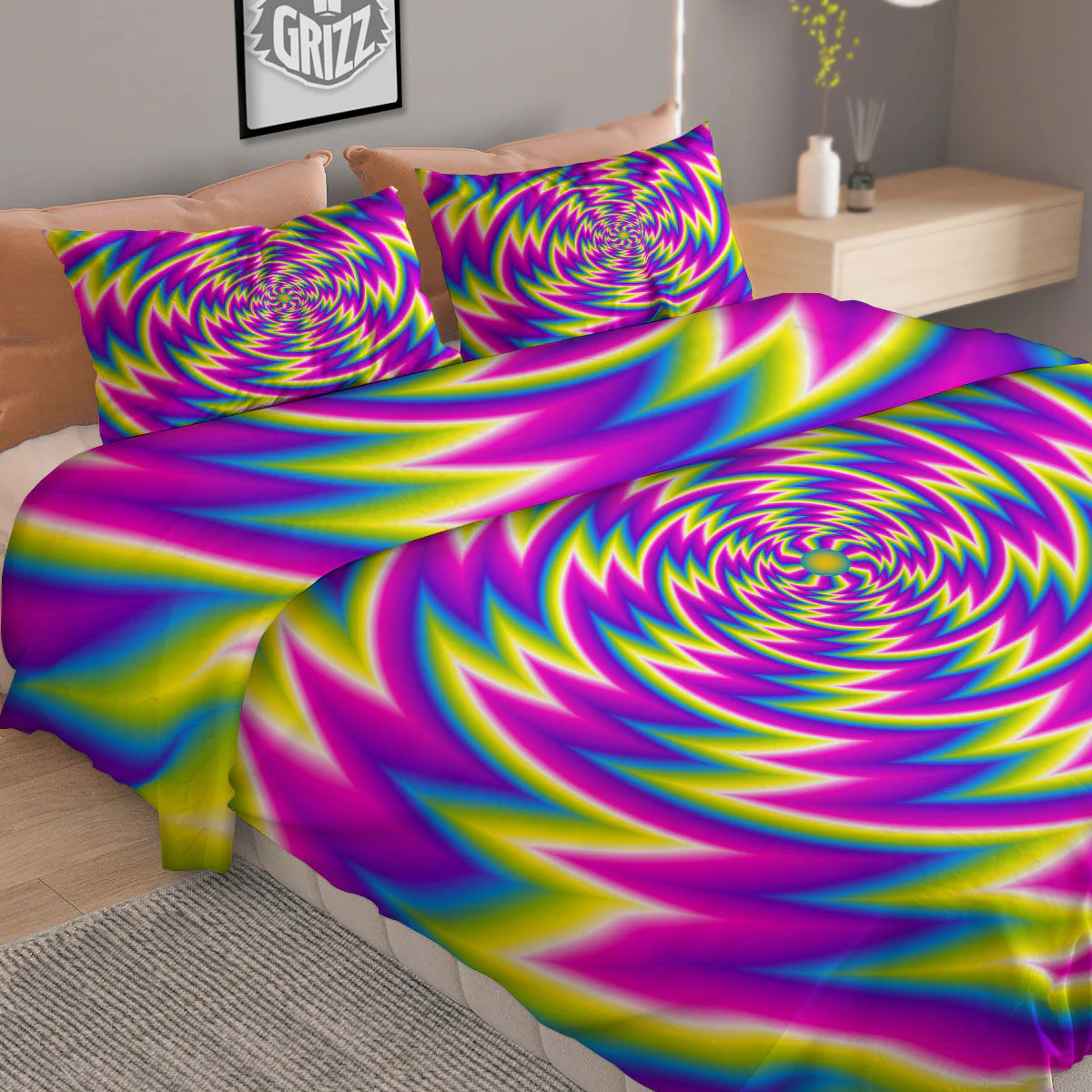 Optical Illusion Moving Dizzy Spiral Duvet Cover Bedding Set - Image 2