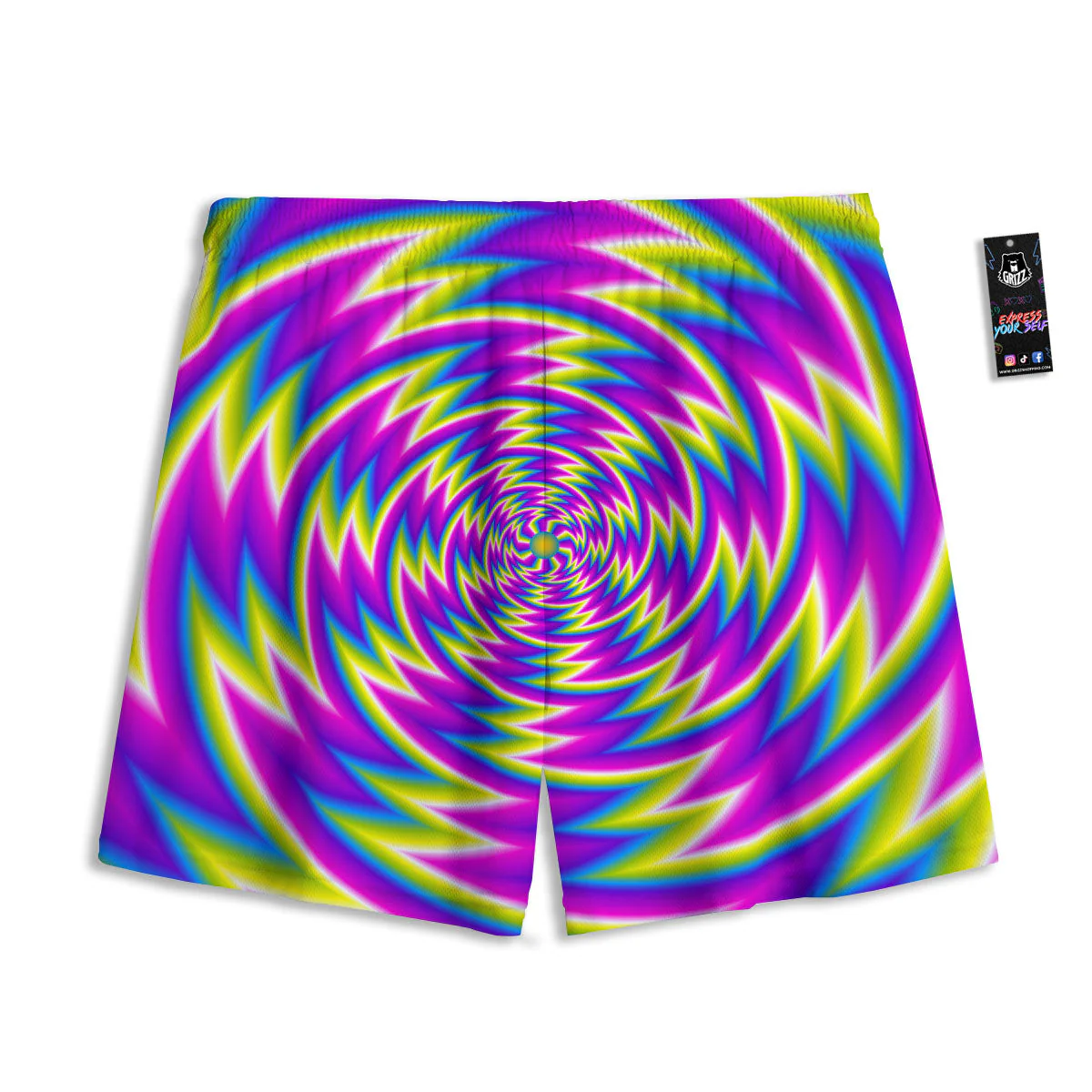 Optical Illusion Moving Dizzy Spiral Mesh Shorts - Image 2