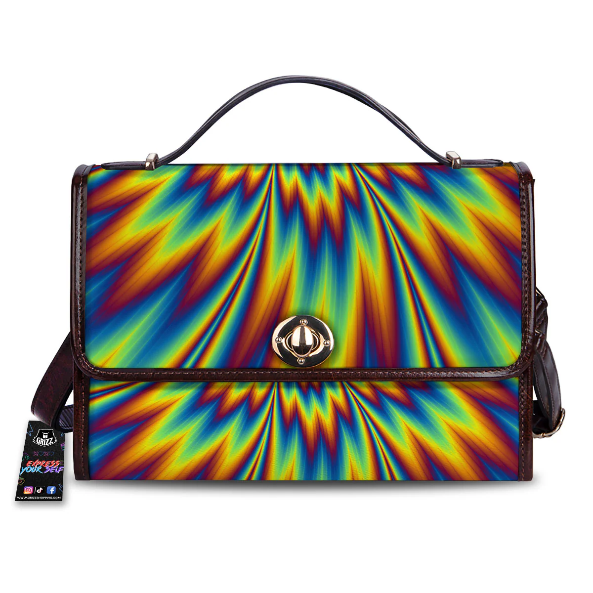 Optical Illusion Neon Psychedelic Women's Satchel Bag