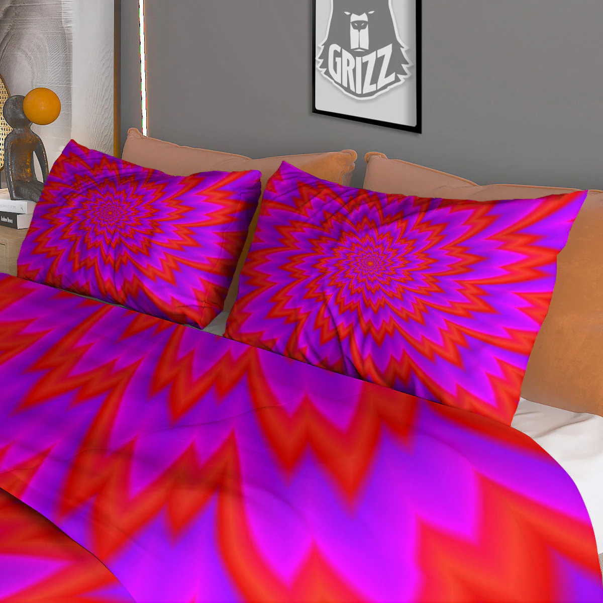 Optical Illusion Spiky Psychedelic Duvet Cover Bedding Set - Image 3