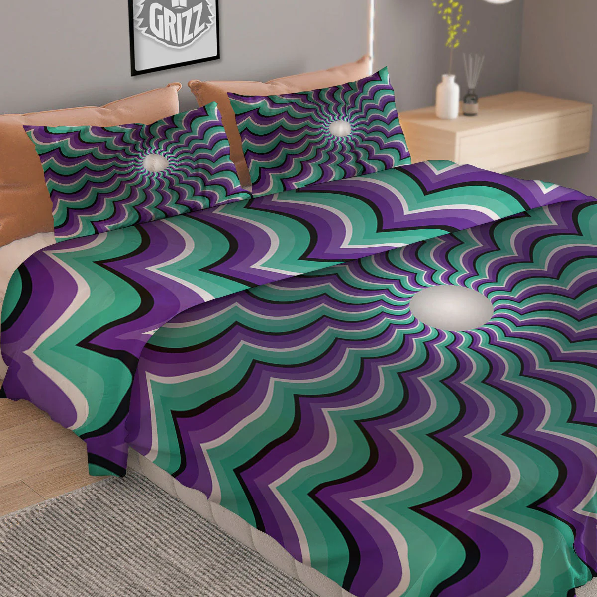 Optical Illusion Splashing Colors Moving Duvet Cover Bedding Set - Image 2