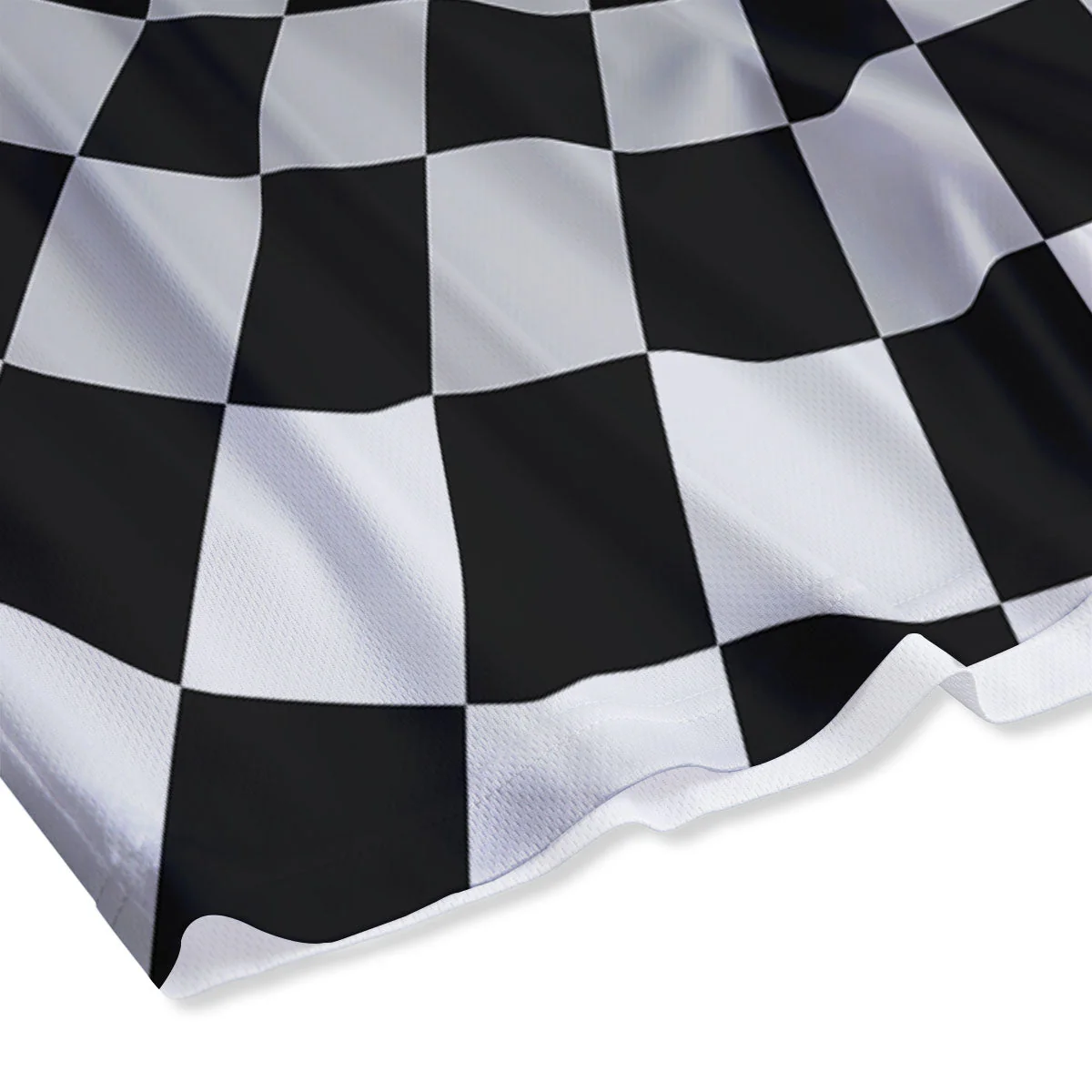 Optical Illusion White And Black Print Mesh Shorts - Image 4