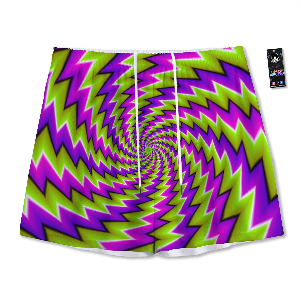Optical Moving Illusion Abstract Twisted Mesh Shorts