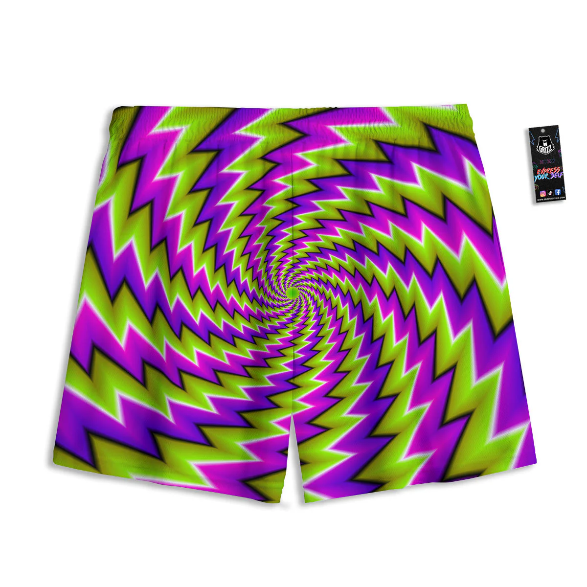 Optical Moving Illusion Abstract Twisted Mesh Shorts - Image 2