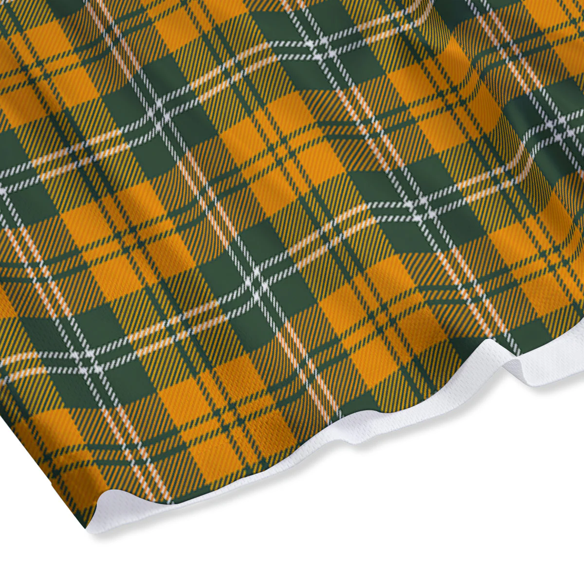 Orange White And Green Plaid Print Pattern Mesh Shorts - Image 4