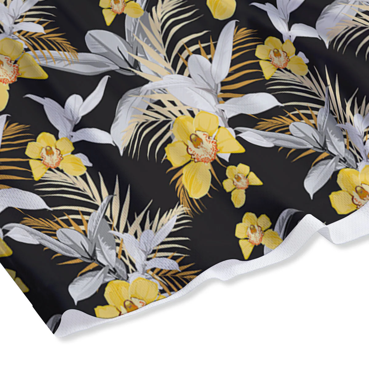 Orchid Yellow Print Pattern Mesh Shorts - Image 4