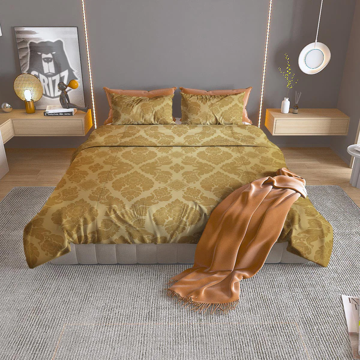 Ornament Thai Print Pattern Duvet Cover Bedding Set