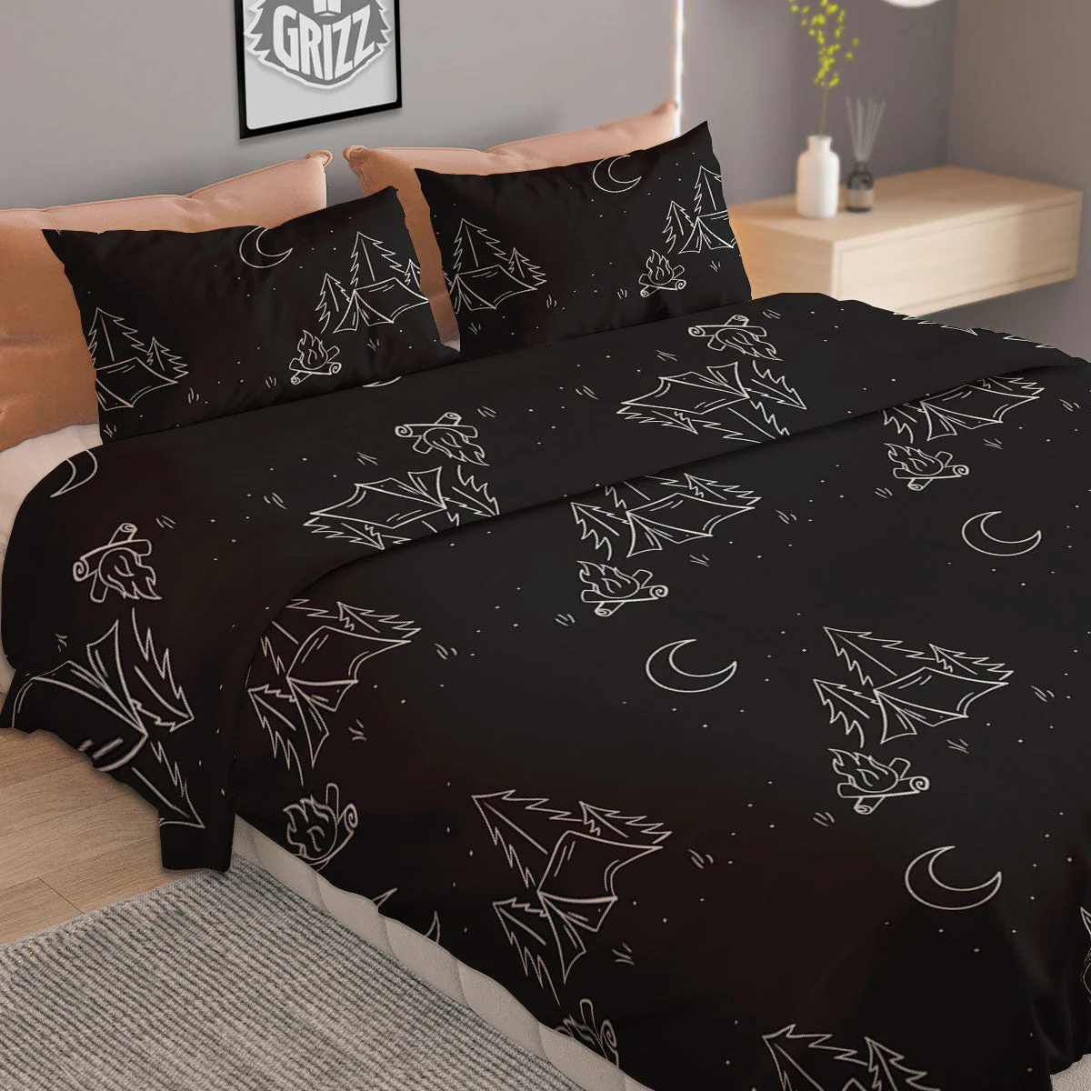 Outdoor Camping Print Pattern Duvet Cover Bedding Set - Image 2