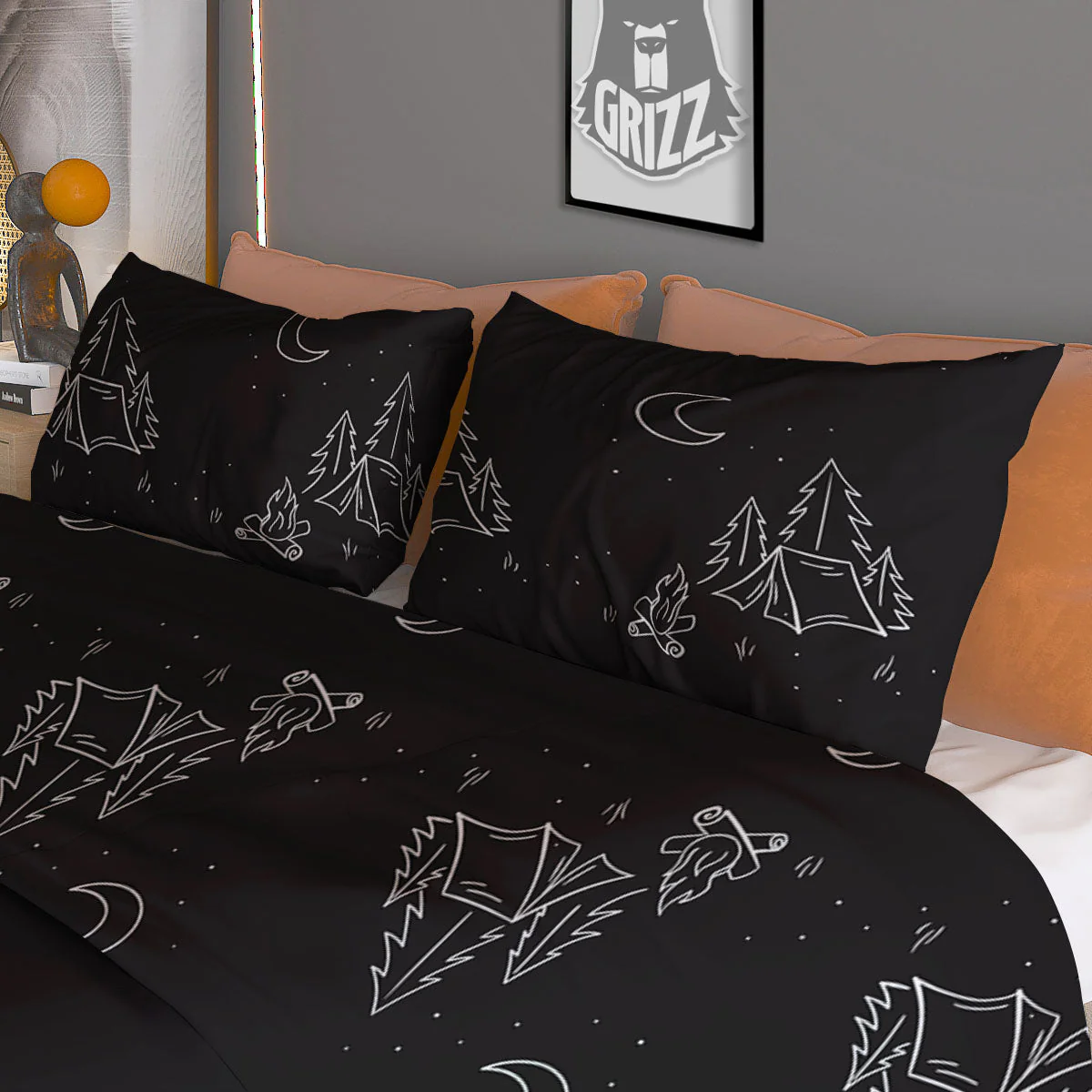 Outdoor Camping Print Pattern Duvet Cover Bedding Set - Image 3