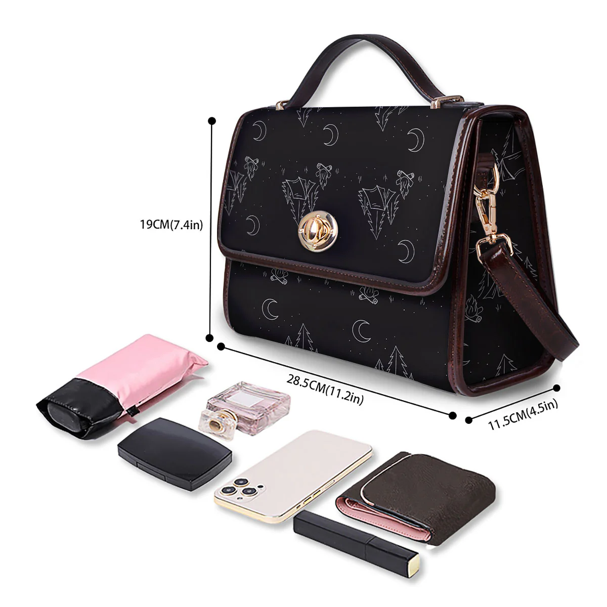 Outdoor Camping Print Pattern Women's Satchel Bag - Image 4