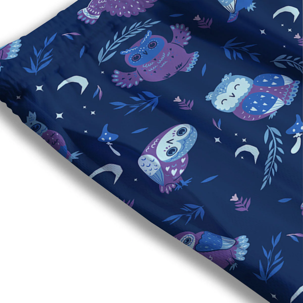 Owl Night Print Pattern Mesh Shorts - Image 3