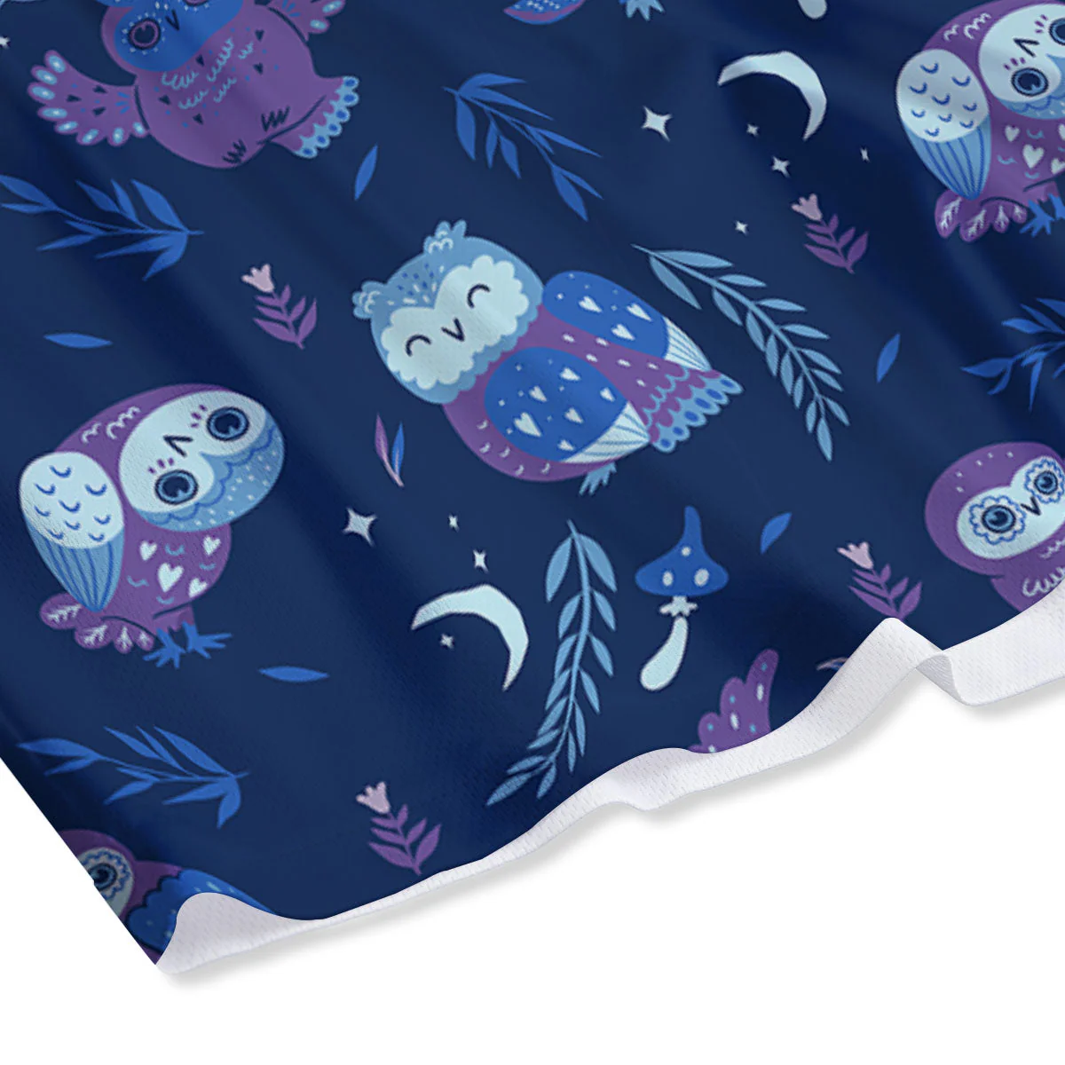 Owl Night Print Pattern Mesh Shorts - Image 4