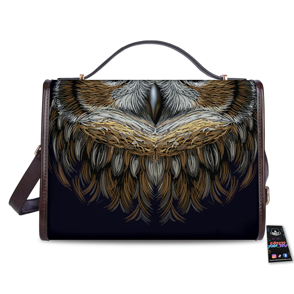 Owl Portrait Print Women's Satchel Bag - Image 2