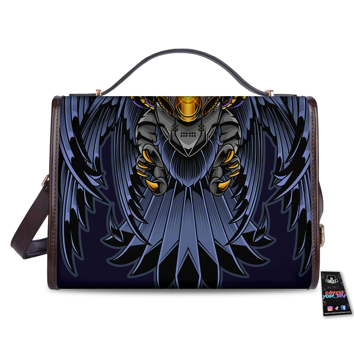 Owl Steampunk Print Women's Satchel Bag - Image 2