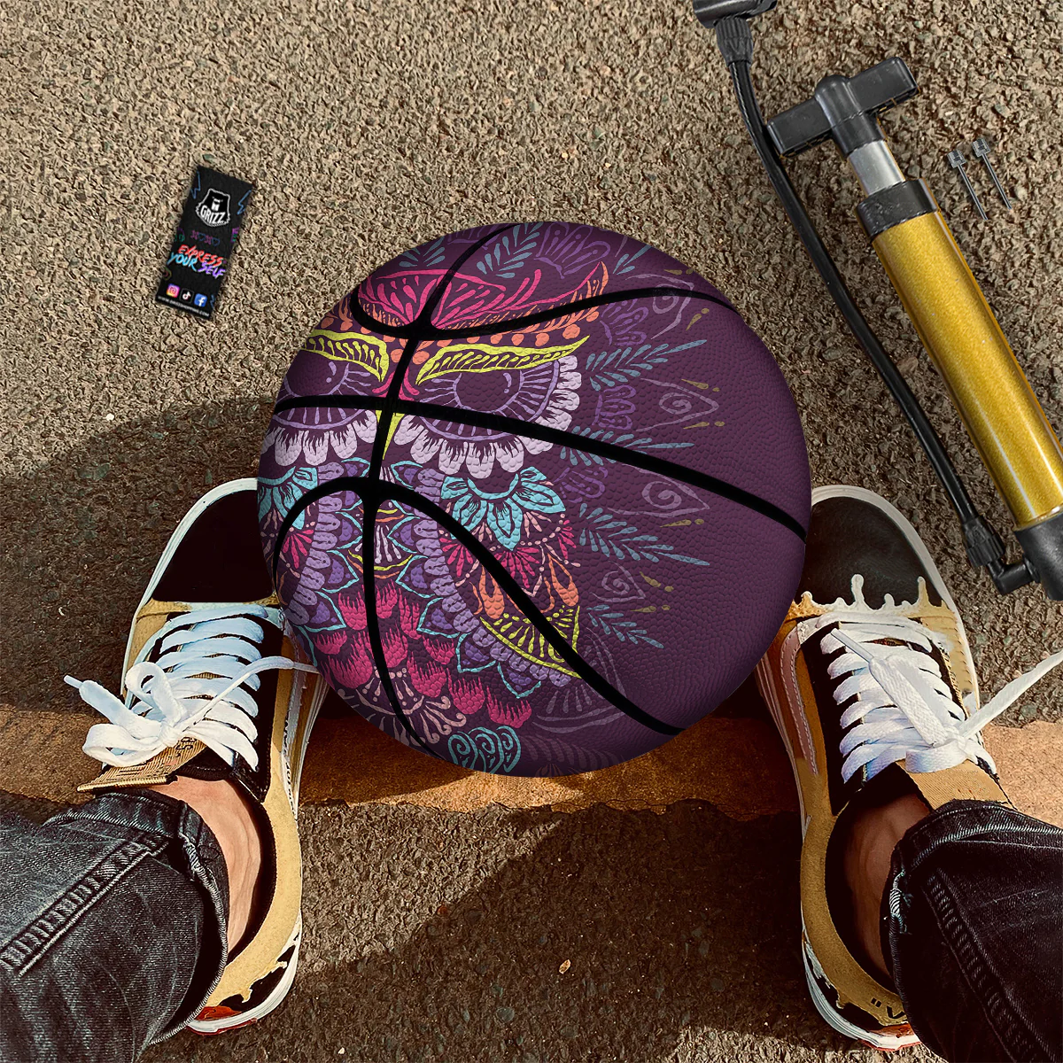 Owl Tribal Colorful Print Basketball - Image 2
