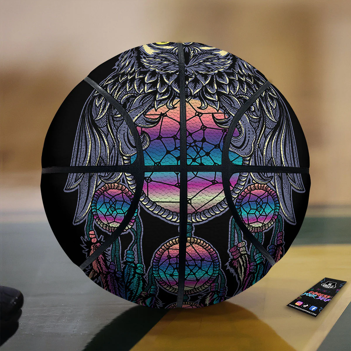 Owl With Dreamcatcher Print Basketball