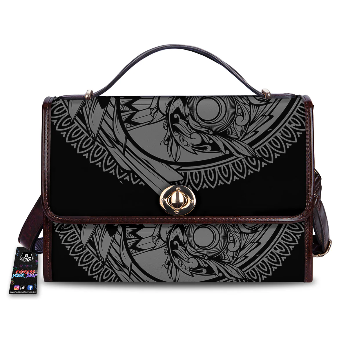 Owl Yin Yang Print Women's Satchel Bag