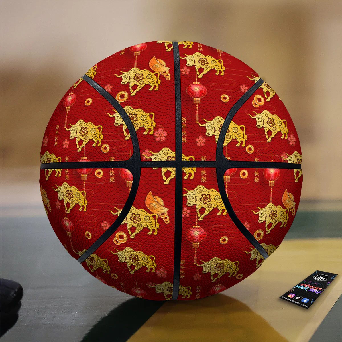 Ox And Chinese New Year Print Pattern Basketball