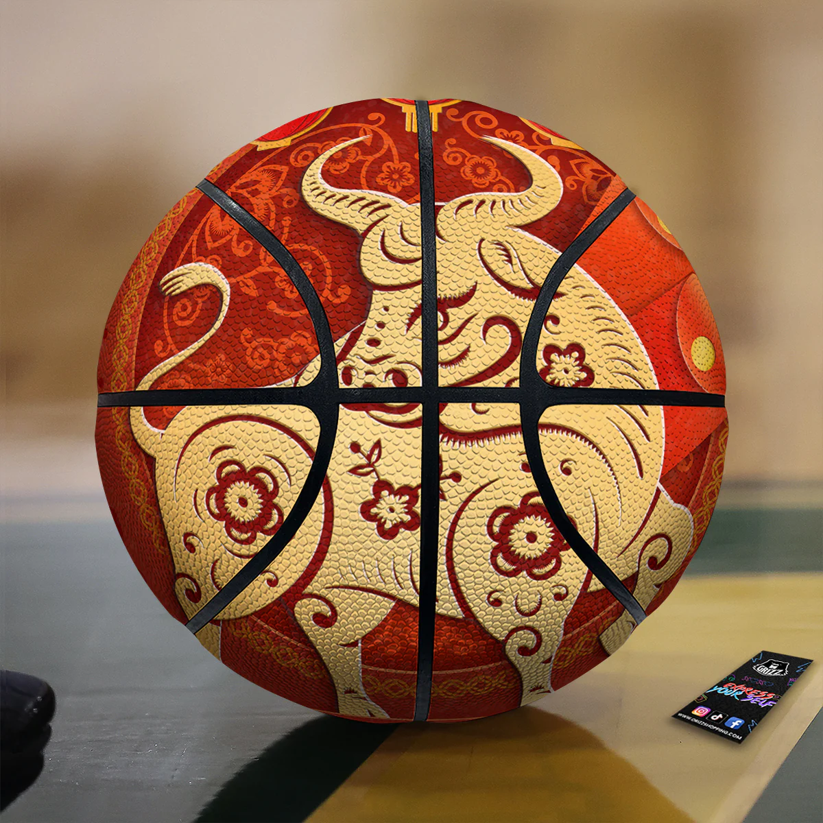 Ox Sign Chinese Horoscope Print Basketball